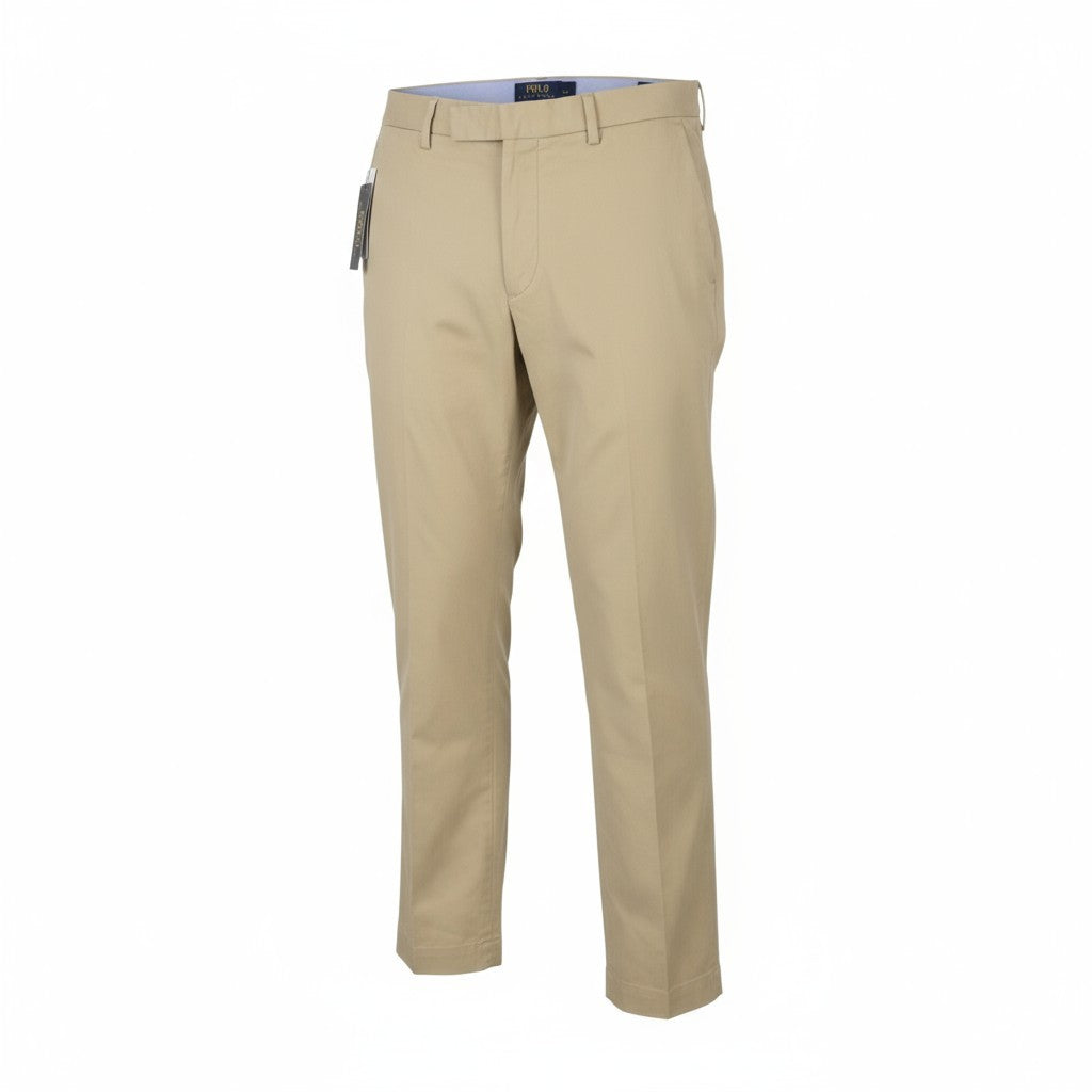 RALPH LAUREN Men Trousers W33/L32 Beige Chino Stretch Straight Fit Zip RRP179