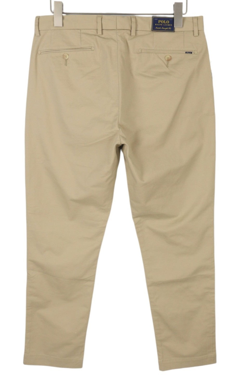 RALPH LAUREN Men Trousers W33/L32 Beige Chino Stretch Straight Fit Zip RRP179