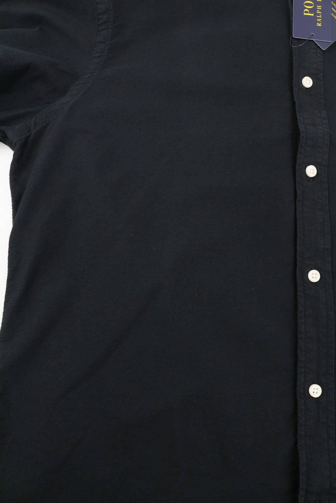 RALPH LAUREN Core Replen Men Shirt XL Black Button-Down Neck Slim Fit RRP159