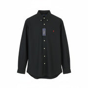 RALPH LAUREN Core Replen Men Shirt 2XL Black Button- Down Neck Custom Fit RRP149