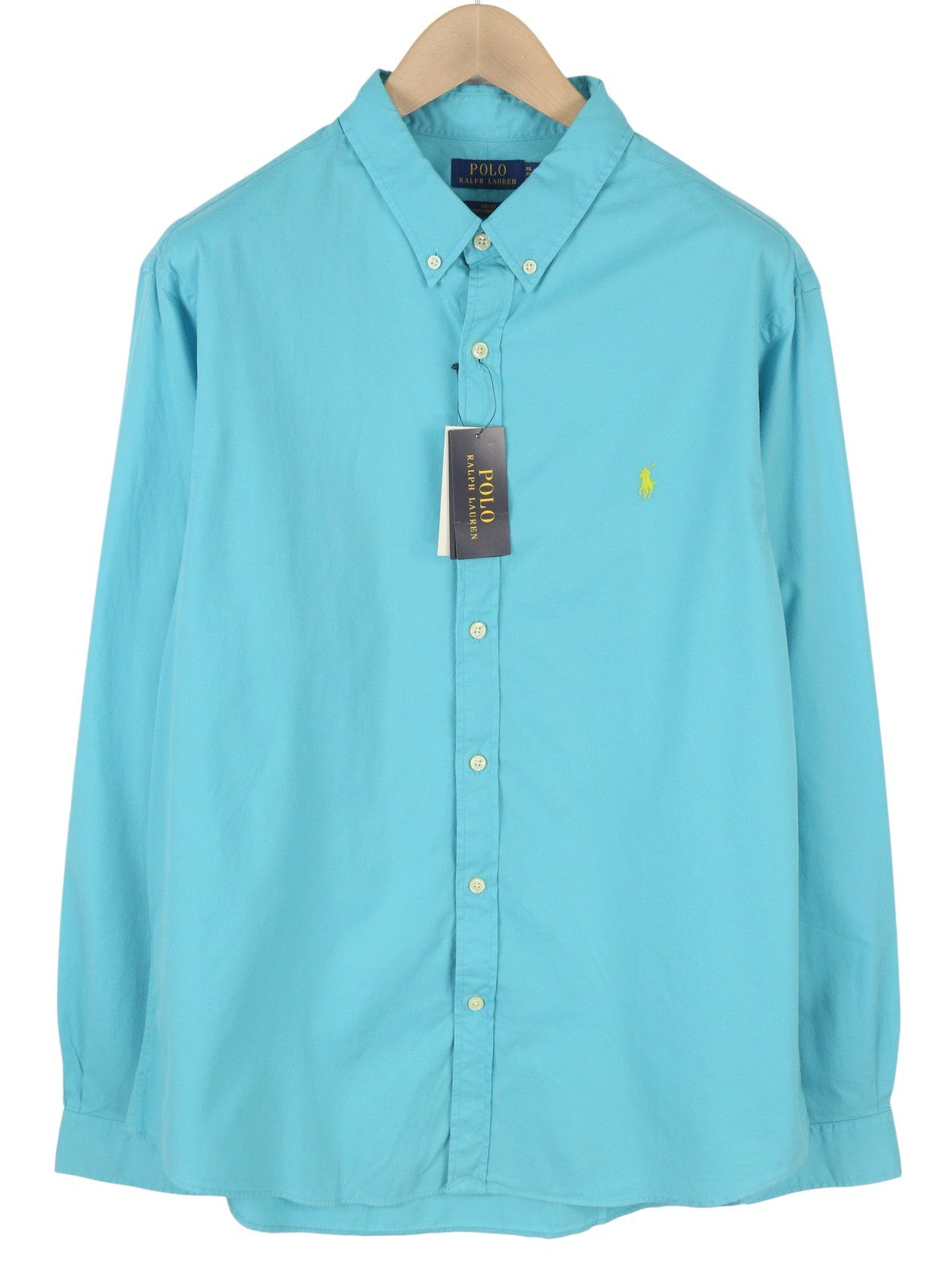 RALPH LAUREN Men Shirt 2XL Blue Slim Fit Feather Weight Twill Button-Down RRP150