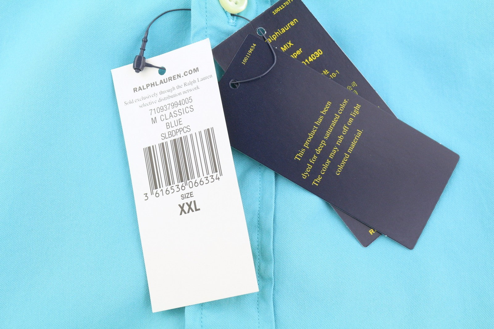 RALPH LAUREN Men Shirt 2XL Blue Slim Fit Feather Weight Twill Button-Down RRP150