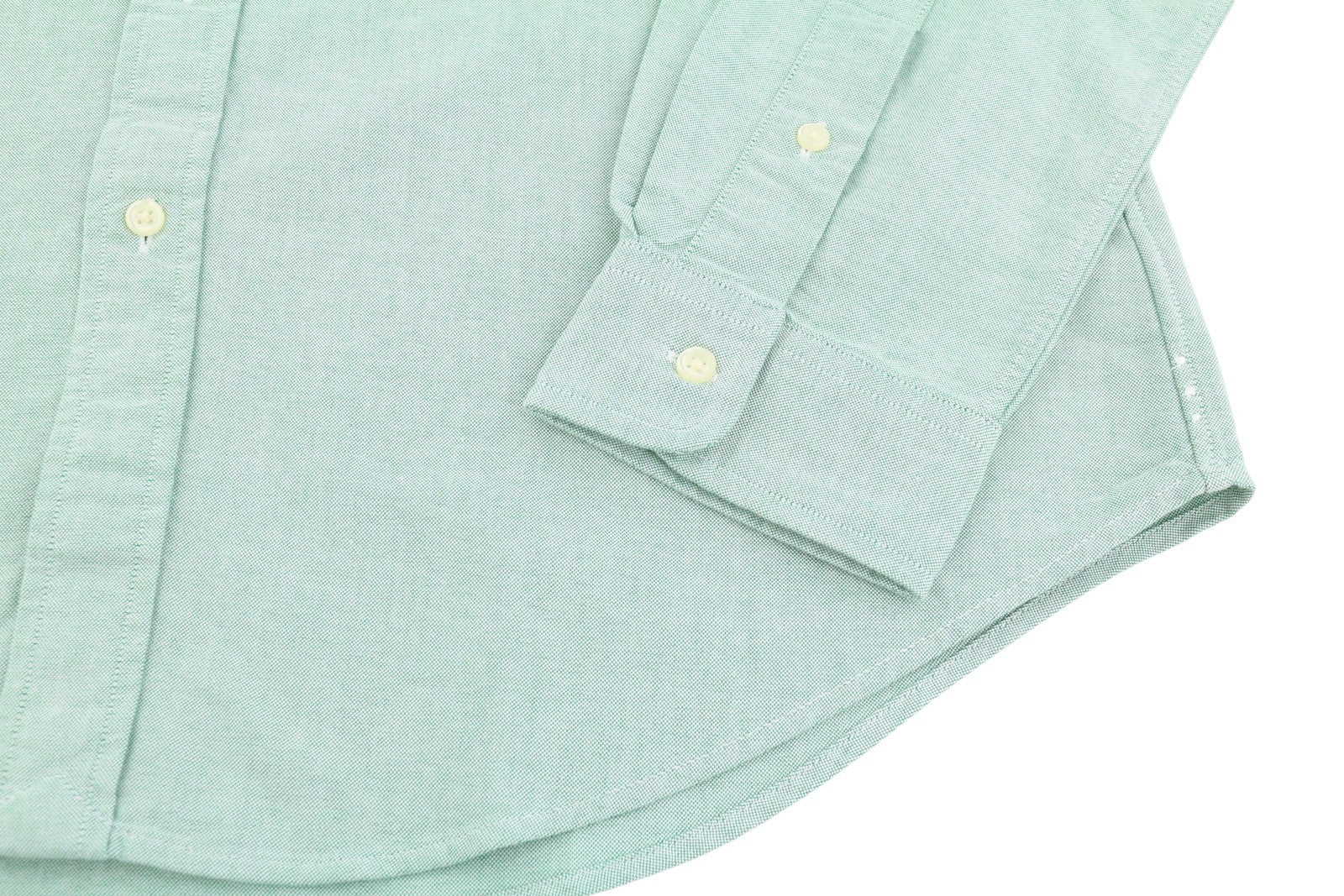 RALPH LAUREN Men Shirt L Green Button-Down Neck Custom Fit Logo Casual RRP169