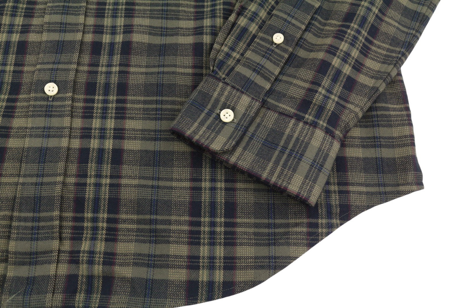 RALPH LAUREN Men Shirt XL Green Flannel Plaid Custom Fit Performance Button-Down