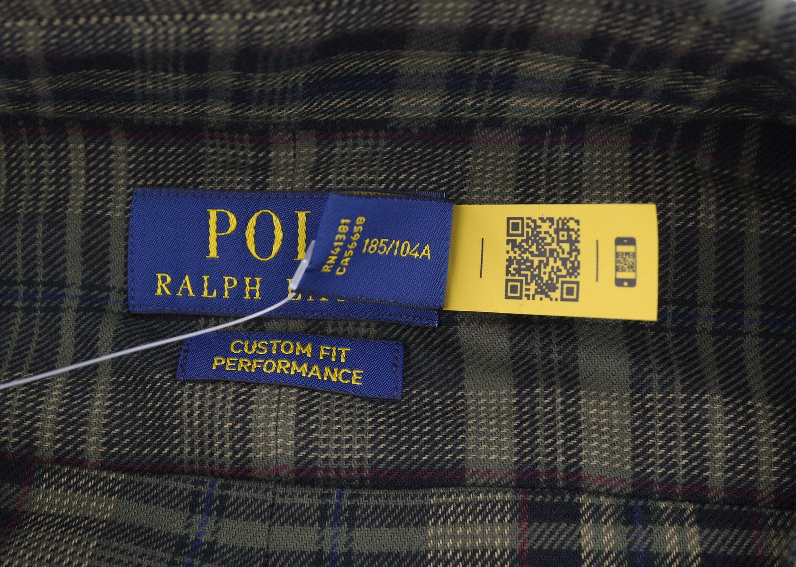 RALPH LAUREN Men Shirt XL Green Flannel Plaid Custom Fit Performance Button-Down