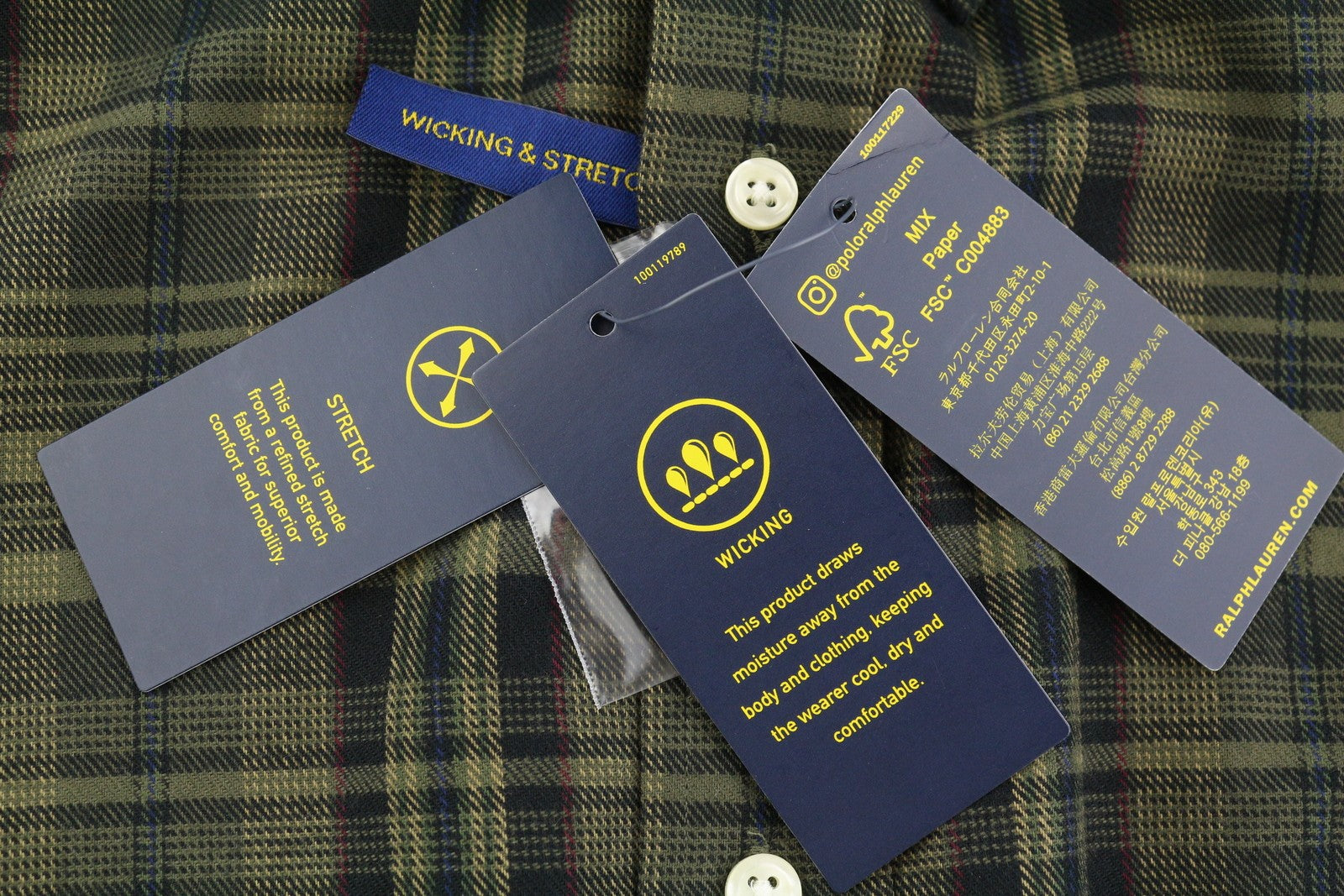 RALPH LAUREN Men Shirt XL Green Flannel Plaid Custom Fit Performance Button-Down