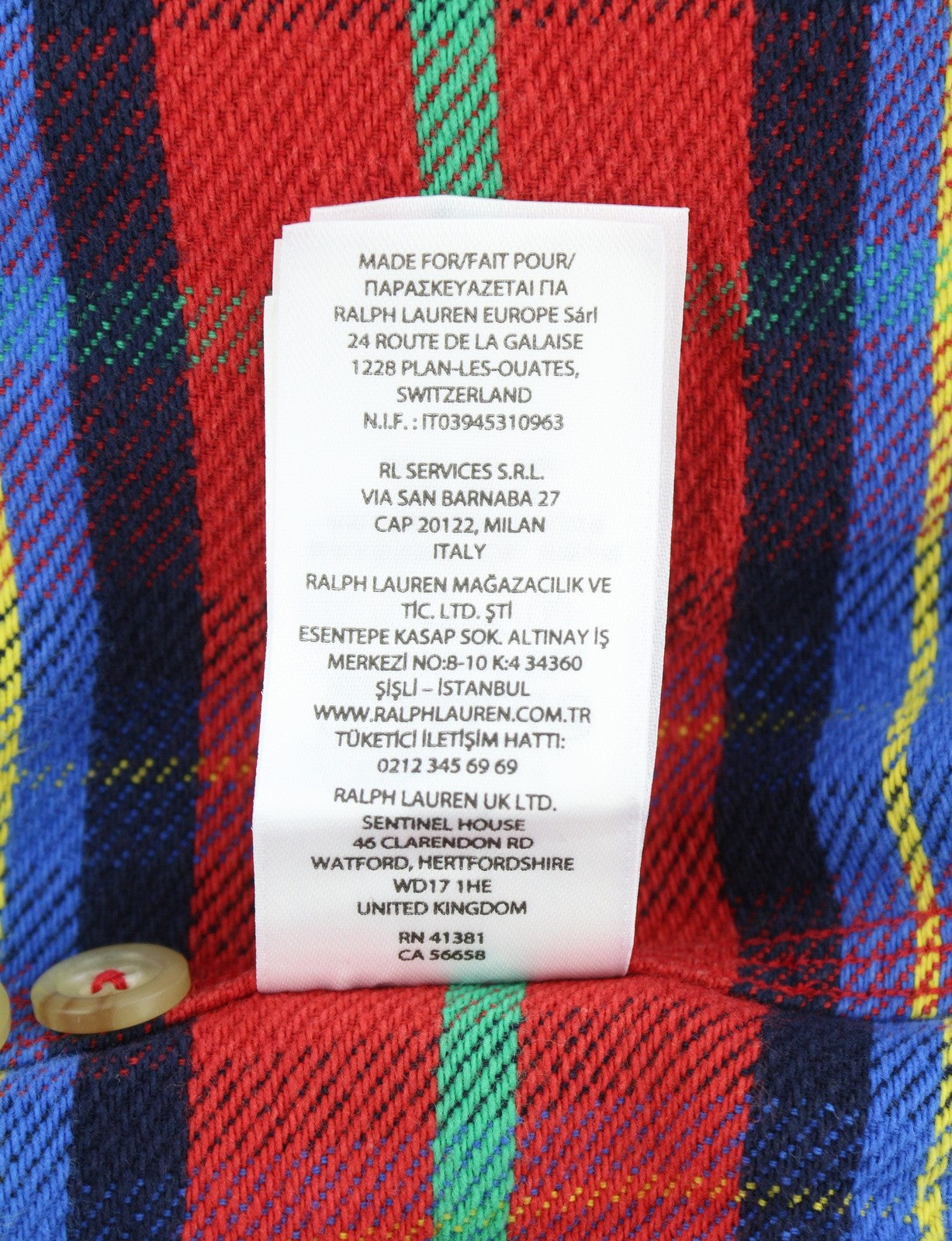 RALPH LAUREN Men Shirt M Red Plaid Classic Fit Spread Neck Button-Up Logo Thick