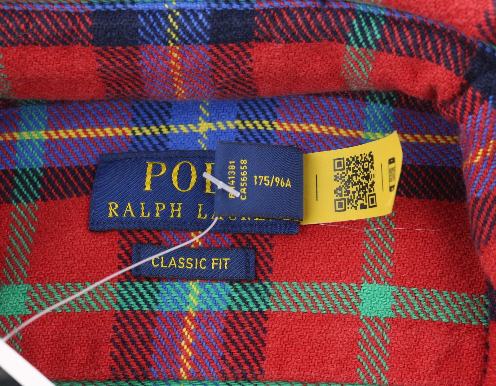 RALPH LAUREN Men Shirt M Red Plaid Classic Fit Spread Neck Button-Up Logo Thick