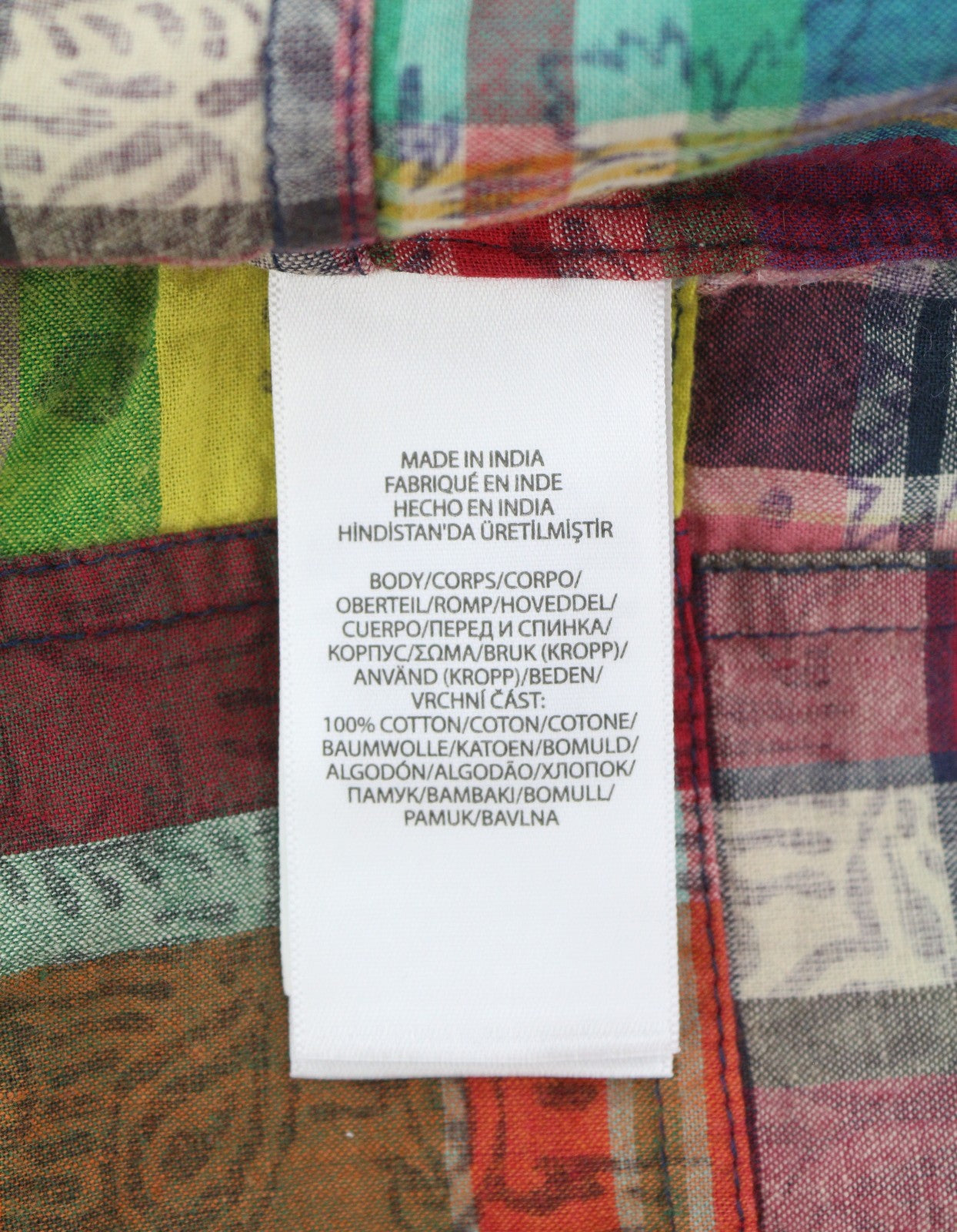 RALPH LAUREN Men Shirt M Colourful Patches Classic Fit Button-Up Spread Casual