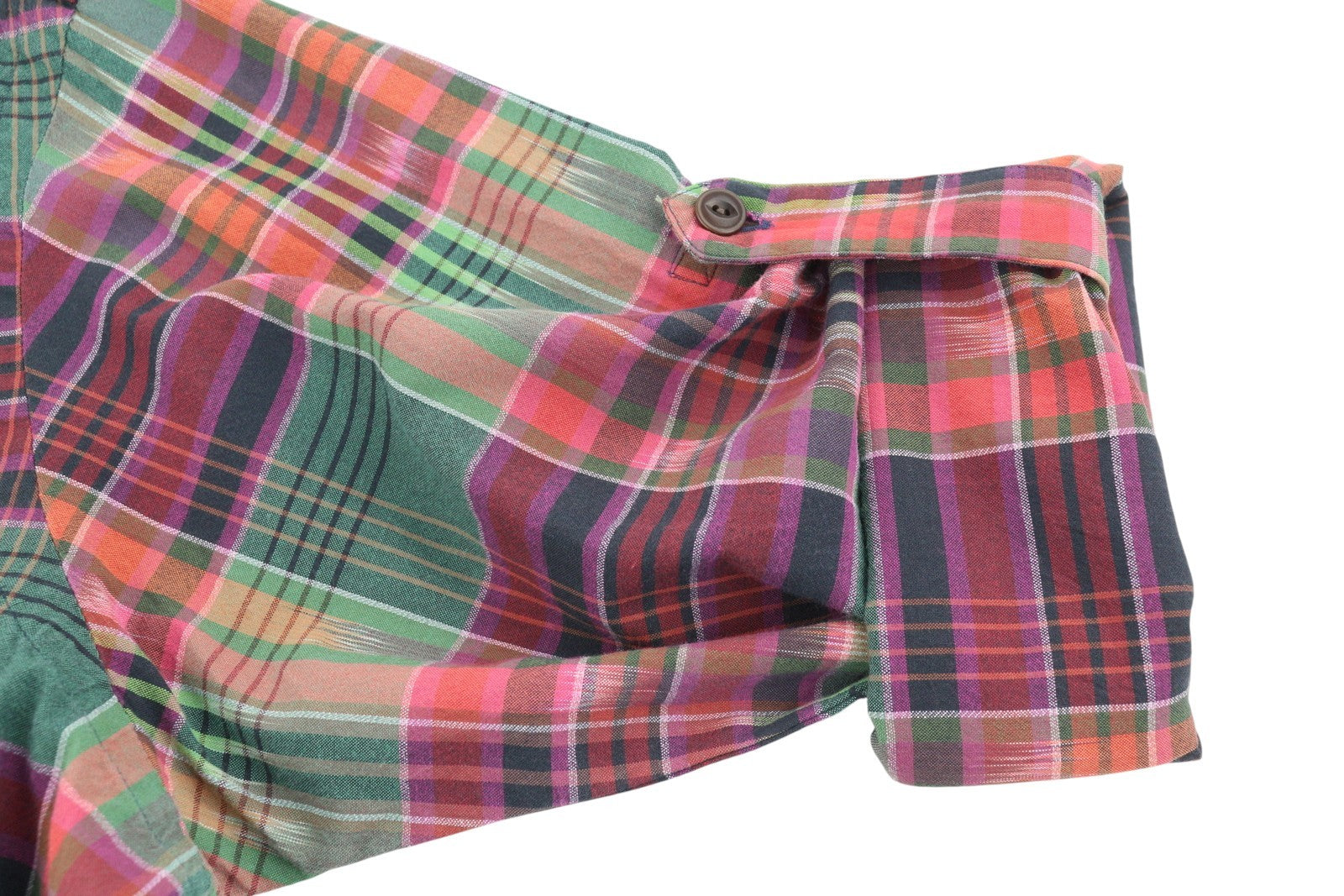 RALPH LAUREN Men Shirt L Colourful Check Classic Fit Spread Neck Casual Roll-Up