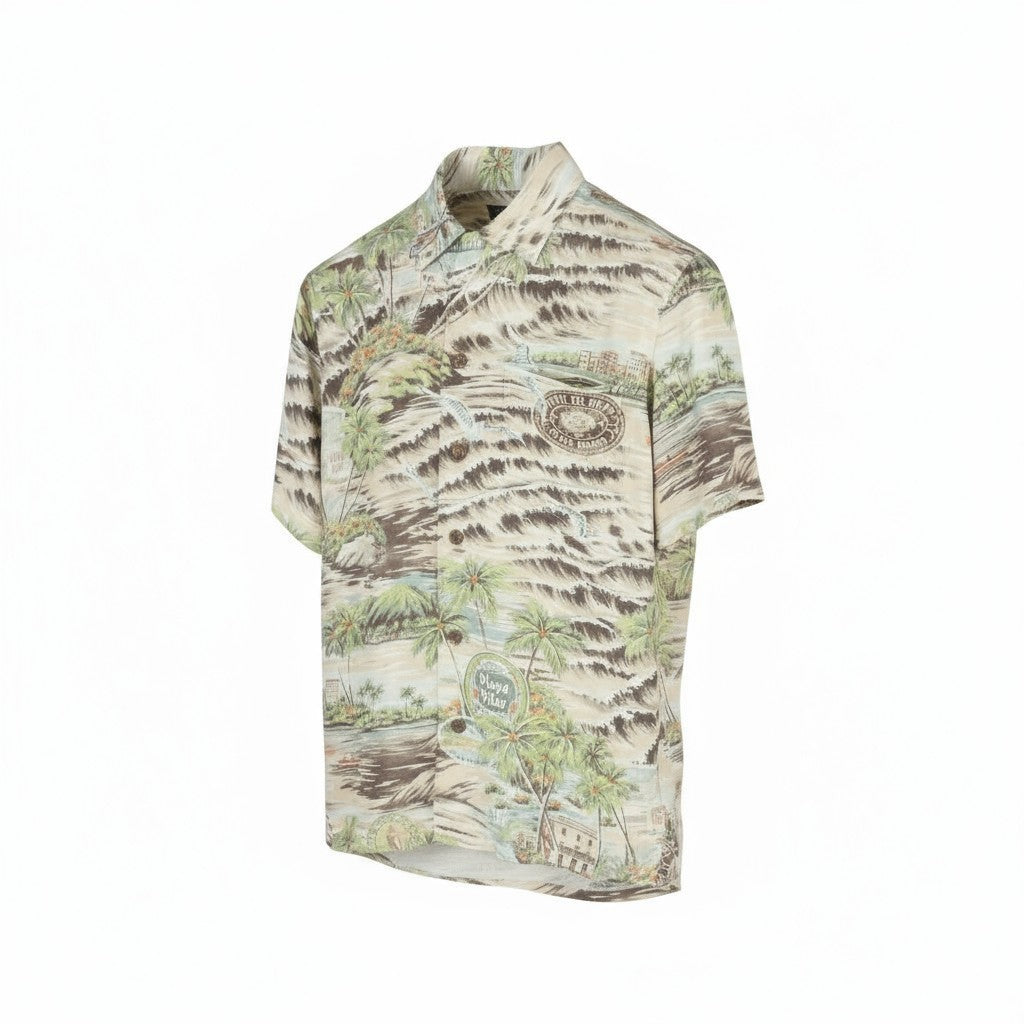 RALPH LAUREN Men Shirt XS Patterned Classic Fit Spread Neck Short Sleeve RRP249