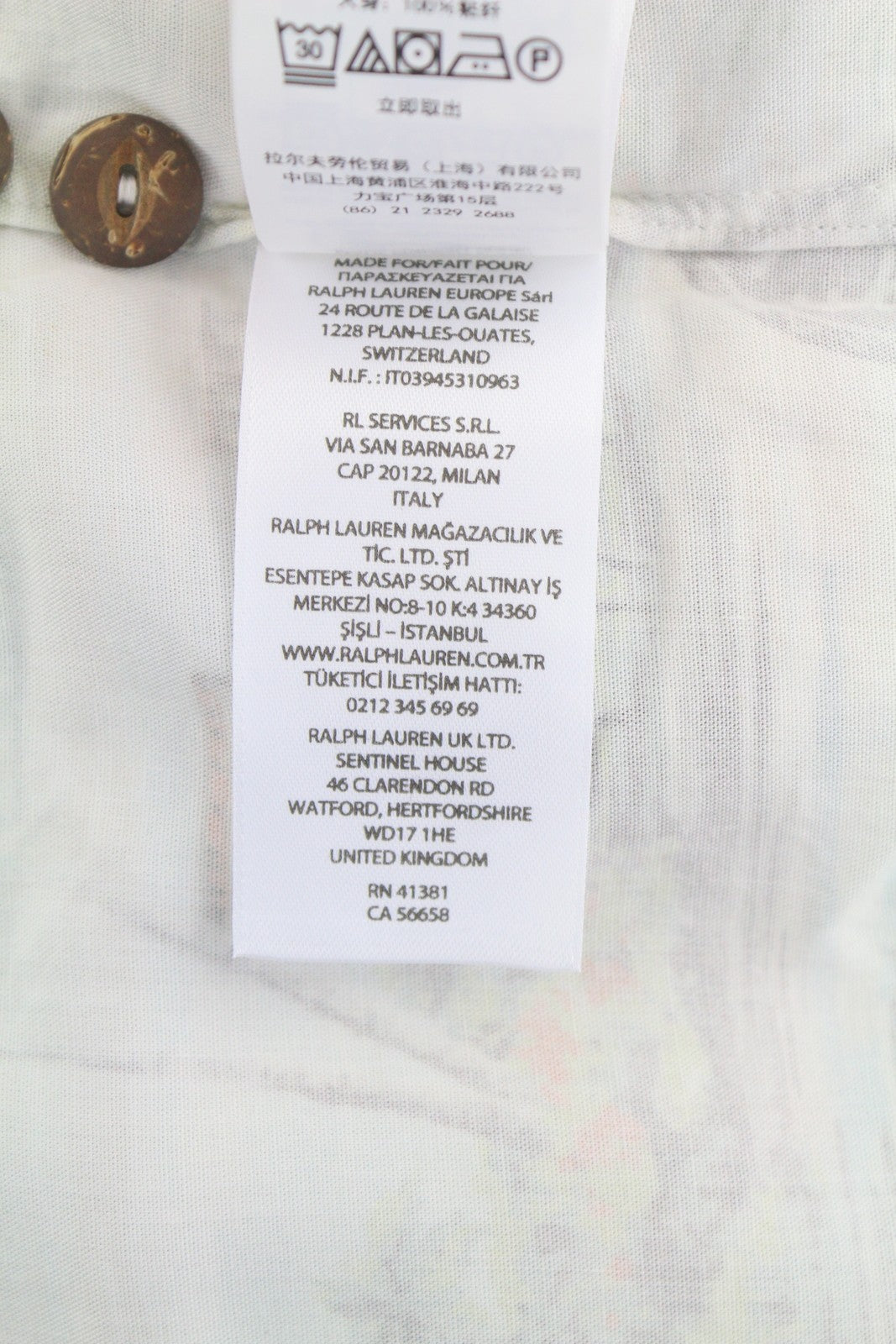 RALPH LAUREN Men Shirt XS Patterned Classic Fit Spread Neck Short Sleeve RRP249