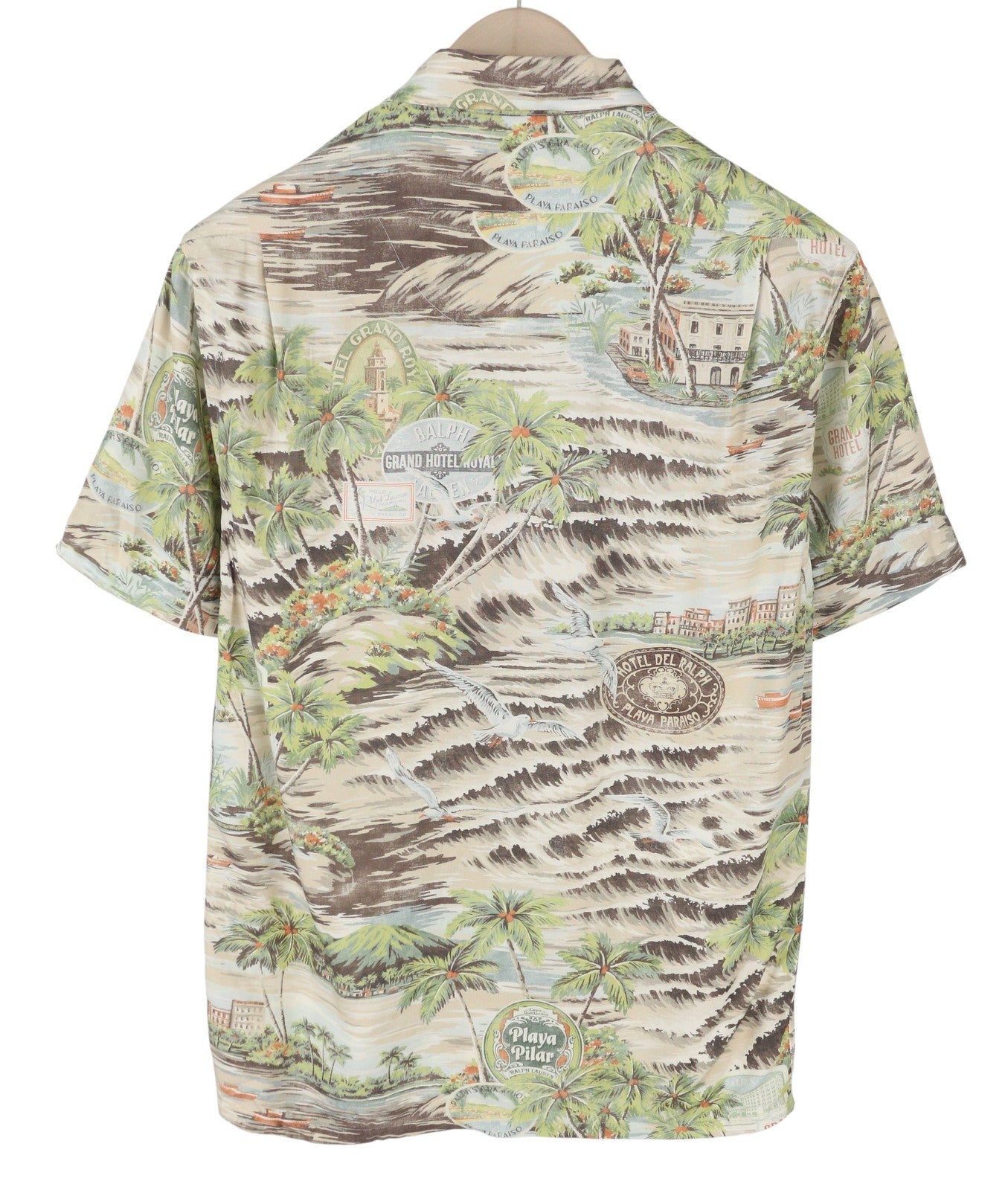 RALPH LAUREN Men Shirt XS Patterned Classic Fit Spread Neck Short Sleeve RRP249