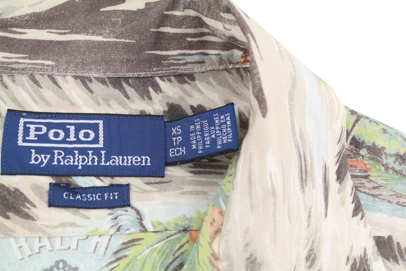 RALPH LAUREN Men Shirt XS Patterned Classic Fit Spread Neck Short Sleeve RRP249