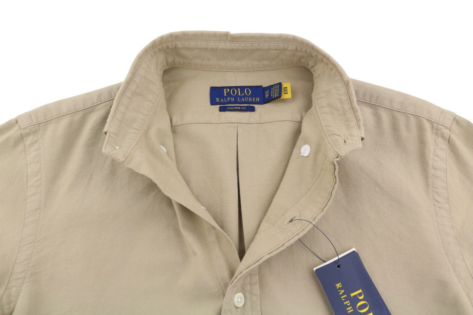 RALPH LAUREN Core Replen Men Shirt XS Brown Button-Down Neck Custom Fit RRP149