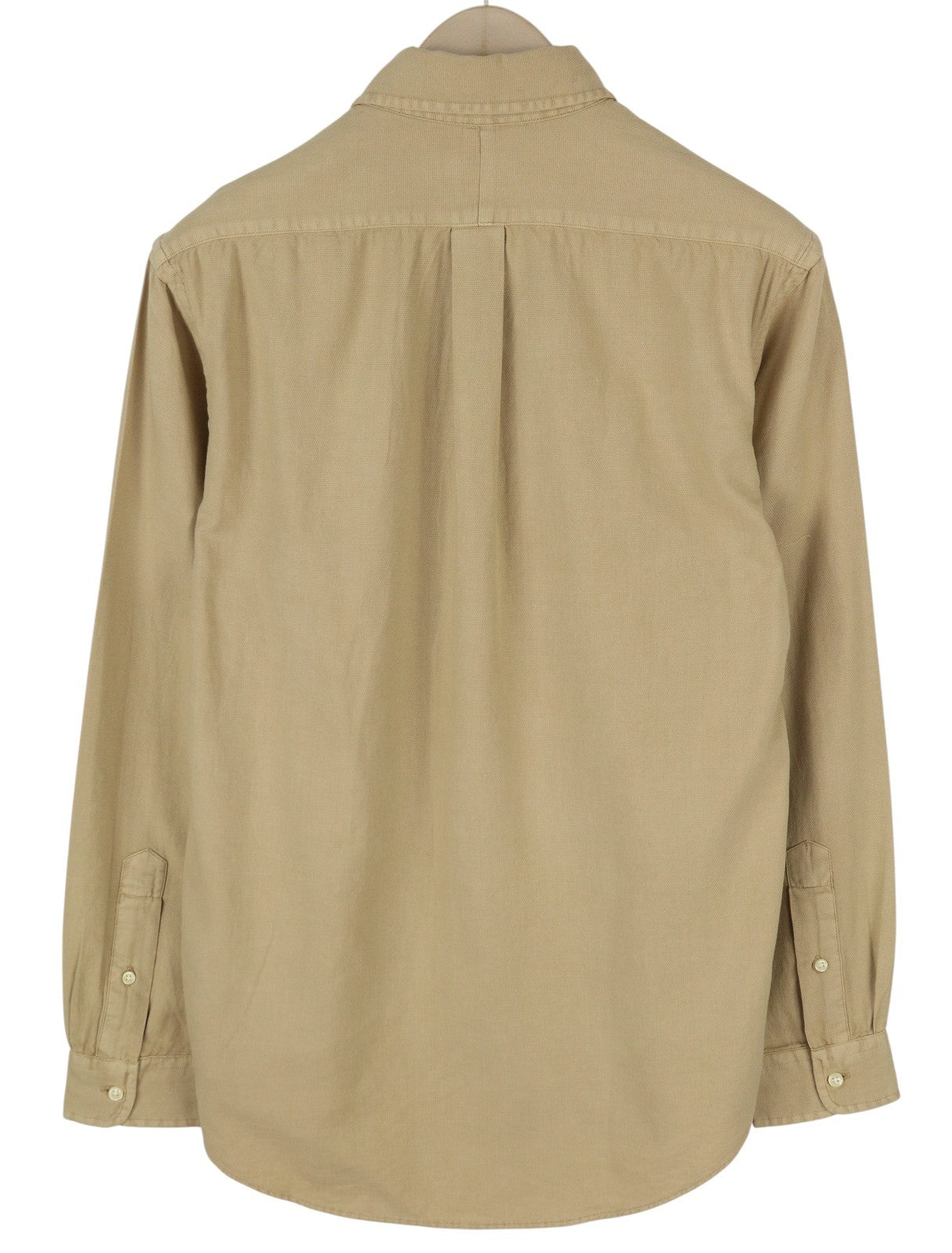 RALPH LAUREN Surrey Tan Men Shirt M Brown Button-Down Neck Custom Fit RRP149