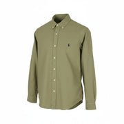 RALPH LAUREN Men Shirt M Green Button-Down Neck Slim Fit Logo Casual RRP149