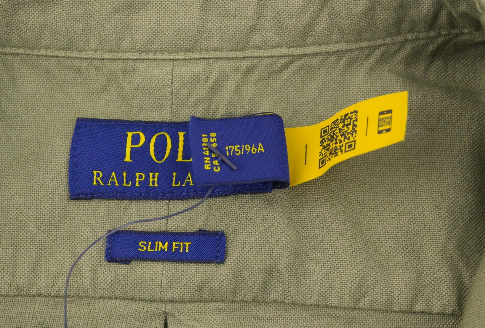 RALPH LAUREN Men Shirt M Green Button-Down Neck Slim Fit Logo Casual RRP149