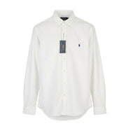 RALPH LAUREN Core Replen Men Shirt M White Button-Down Neck Slim Fit RRP159
