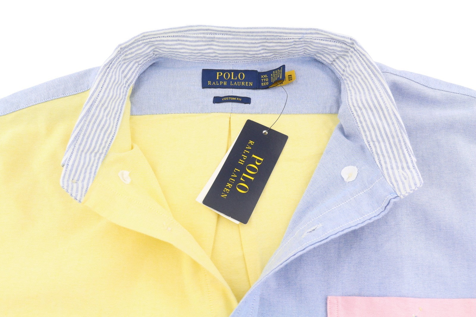 RALPH LAUREN Men Shirt 2XL Colourful Button-Down Neck Custom Fit Casual RRP230