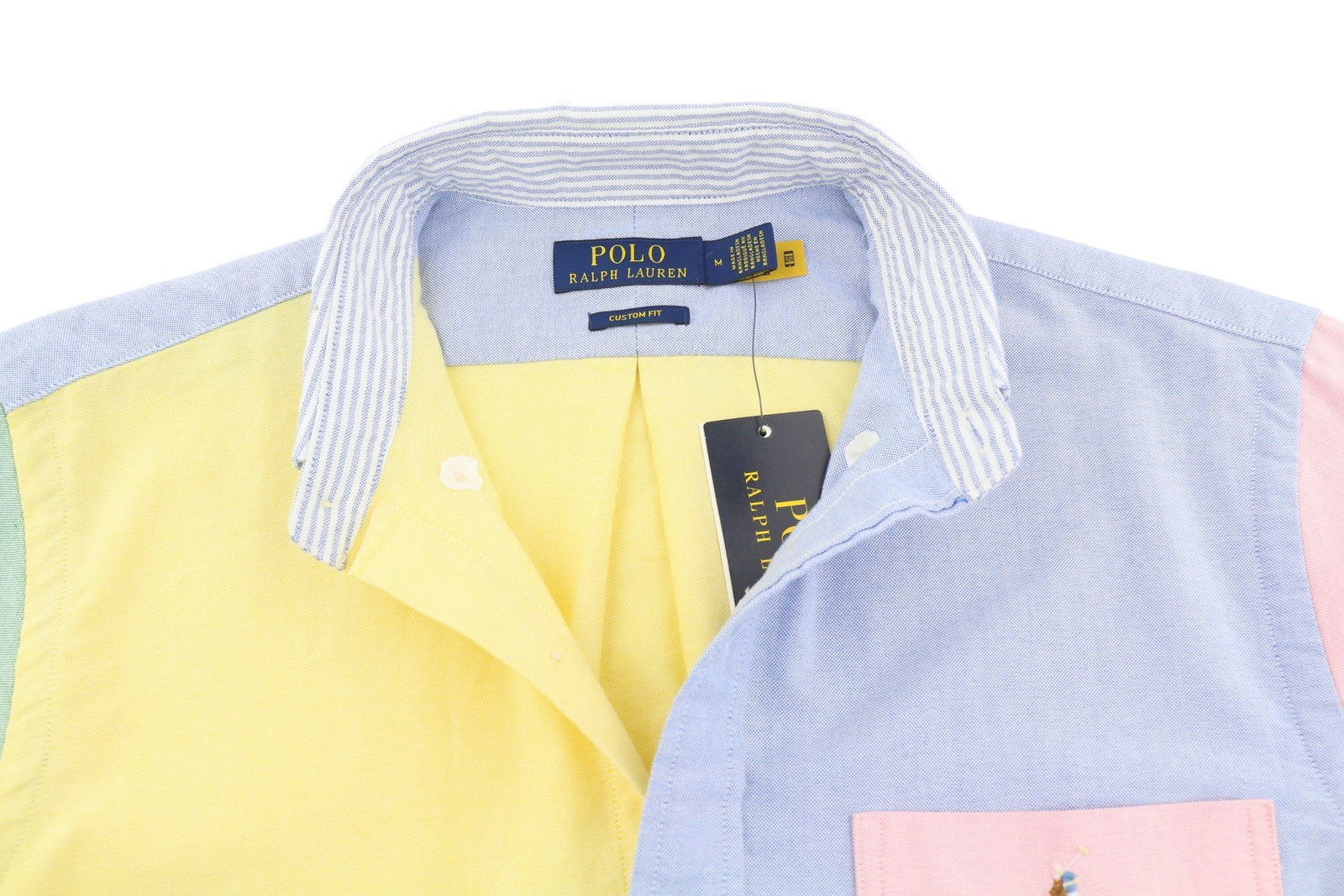 RALPH LAUREN Men Shirt M Colourful Button-Down Neck Custom Fit Casual RRP230