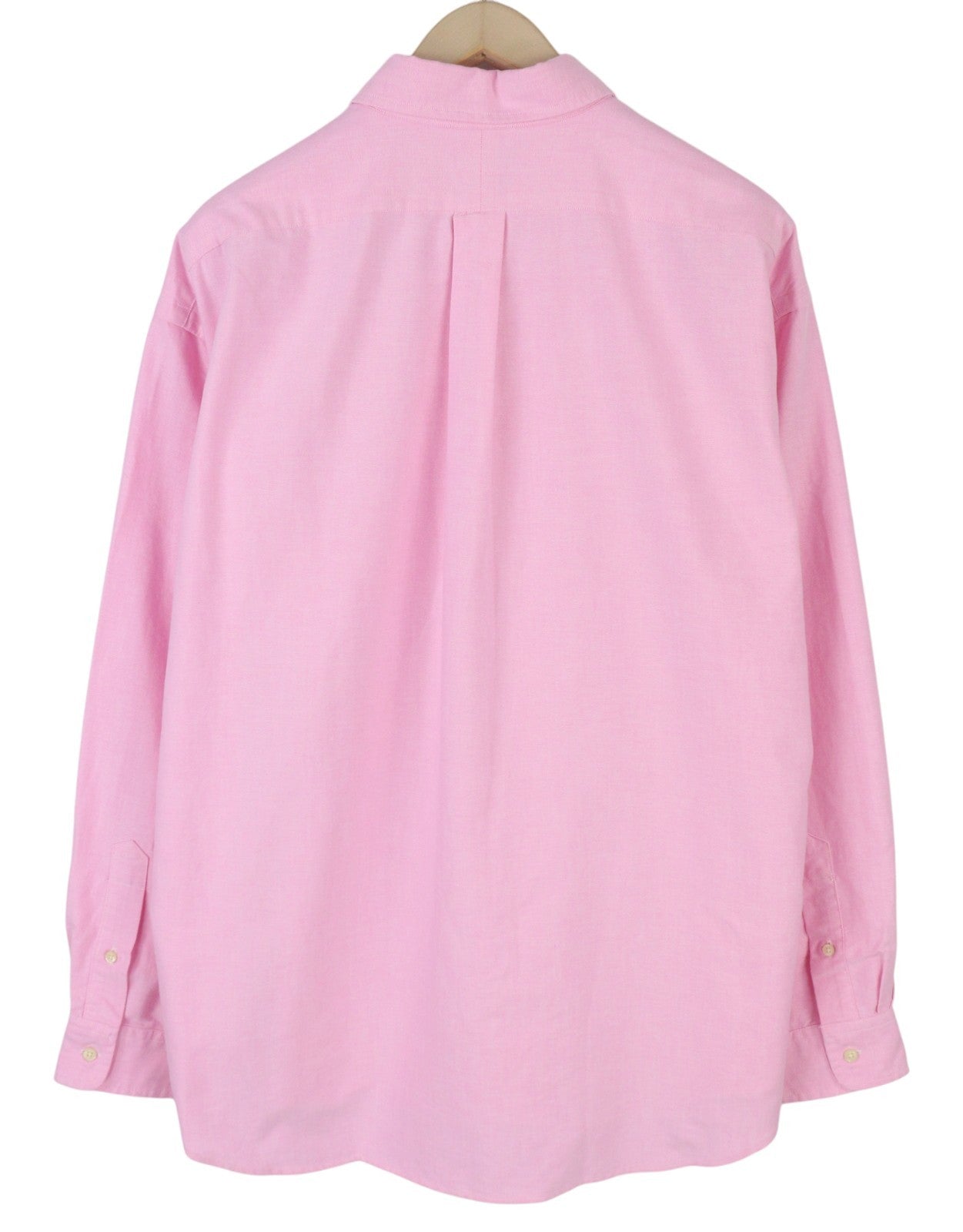 RALPH LAUREN Men Shirt L Pink Button-Down Neck Pocket Embroidered Logo Casual