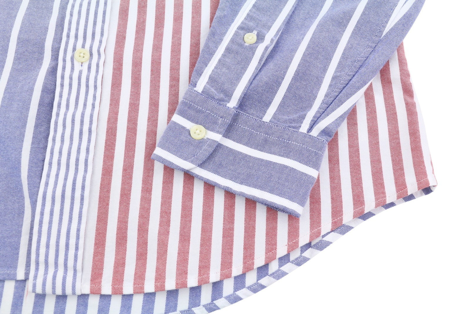 RALPH LAUREN Men Shirt M Striped Button-Down Neck Patch Pocket Custom Fit RRP219