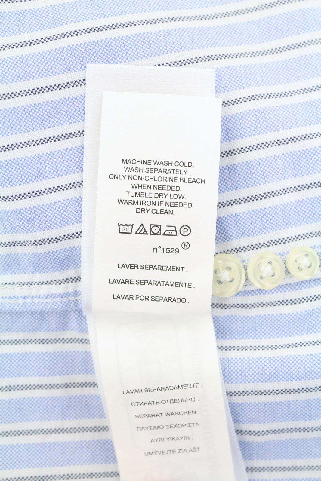 RALPH LAUREN Men Shirt L Blue Striped Custom Fit Button-Down Neck Logo RRP149