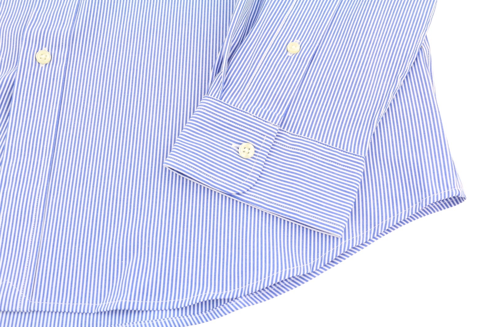 RALPH LAUREN Core Replen Men Shirt L Blue Striped Custom Fit Button-Up RRP155