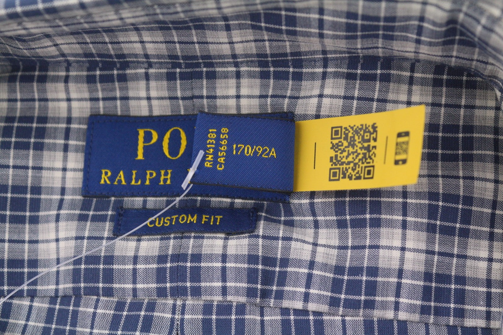 RALPH LAUREN Men Shirt S Stretch Custom Fit Plaid Button-Down Neck Logo Casual