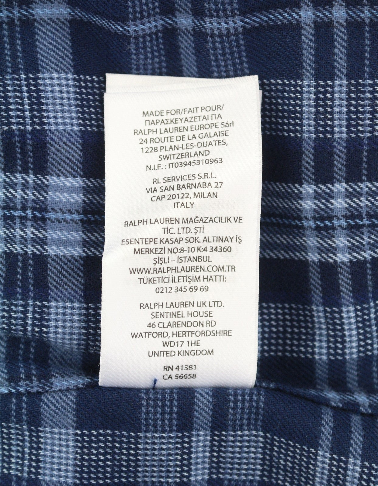 RALPH LAUREN Men Shirt M Blue Custom Fit Performance Plaid Button Flannel RRP169