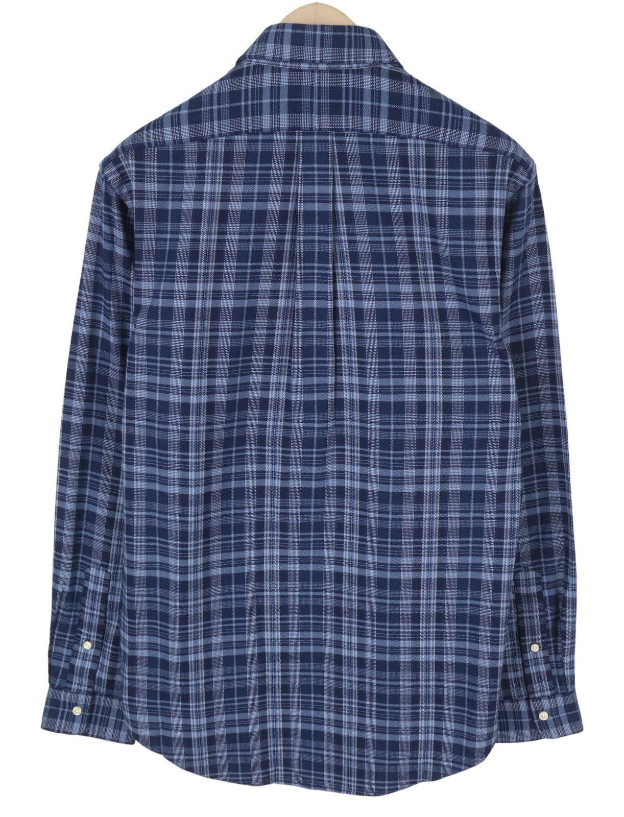 RALPH LAUREN Men Shirt M Blue Custom Fit Performance Plaid Button Flannel RRP169