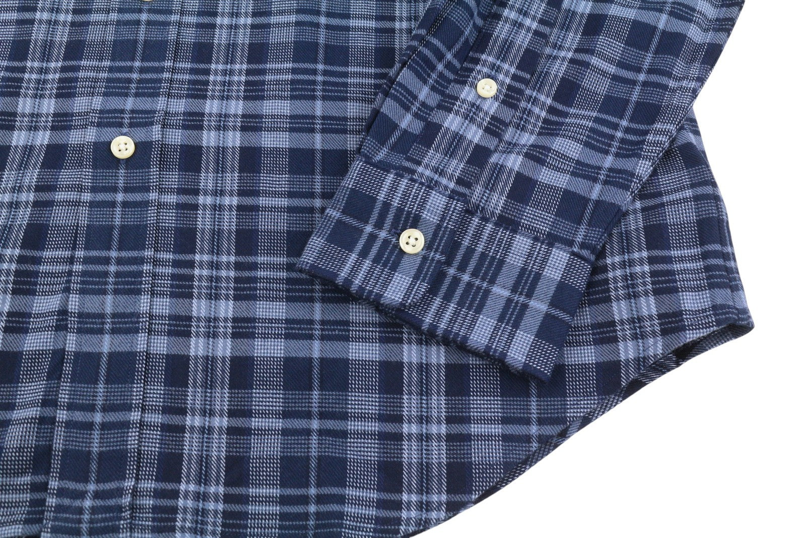 RALPH LAUREN Men Shirt M Blue Custom Fit Performance Plaid Button Flannel RRP169