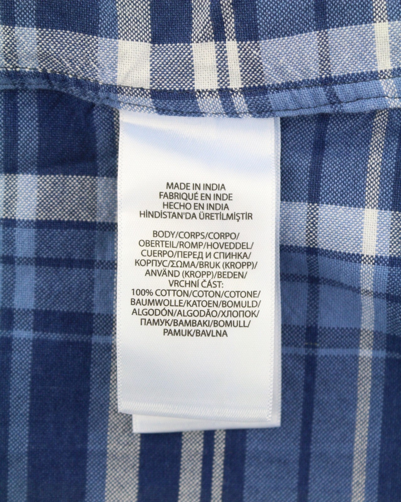 RALPH LAUREN Men Shirt 2XL Blue Classic Fit Indigo Oxford Plaid Button-Down Neck