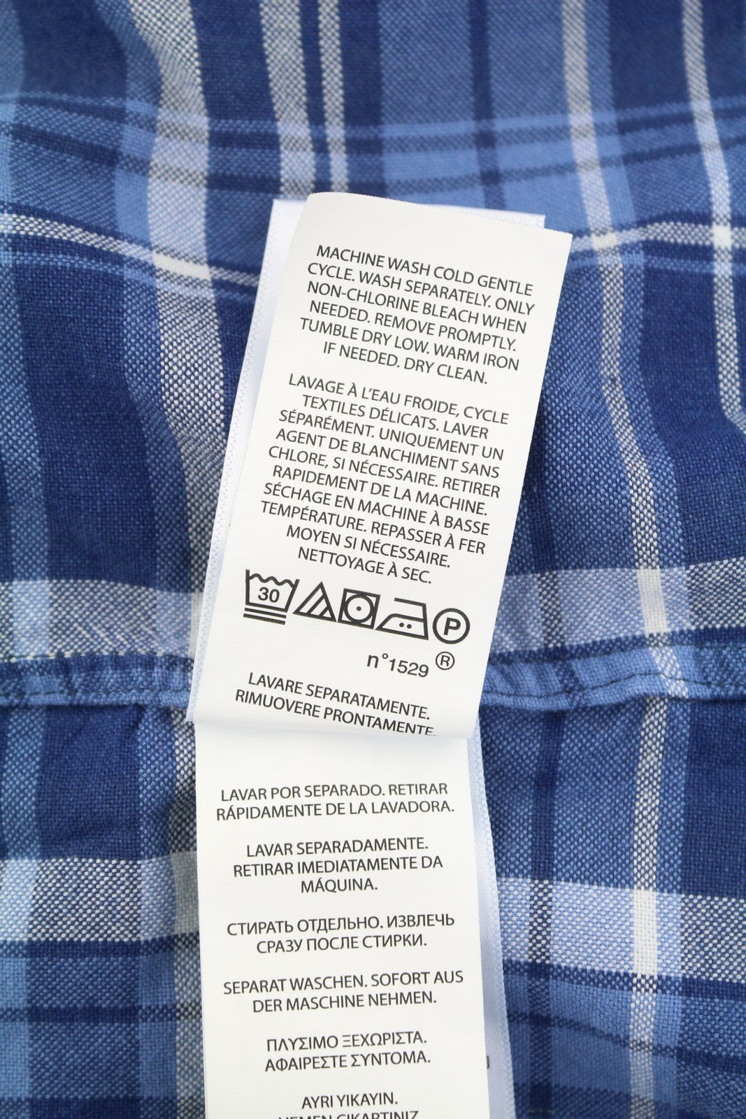 RALPH LAUREN Men Shirt 2XL Blue Classic Fit Indigo Oxford Plaid Button-Down Neck