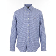 RALPH LAUREN Core Replen Men Shirt 2XL Blue Check Button-Down Neck Casual RRP159