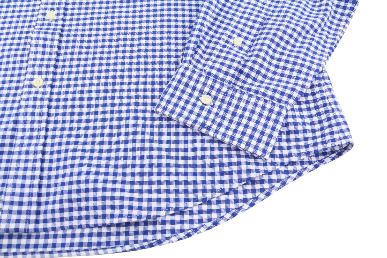RALPH LAUREN Core Replen Men Shirt 2XL Blue Check Button-Down Neck Casual RRP159