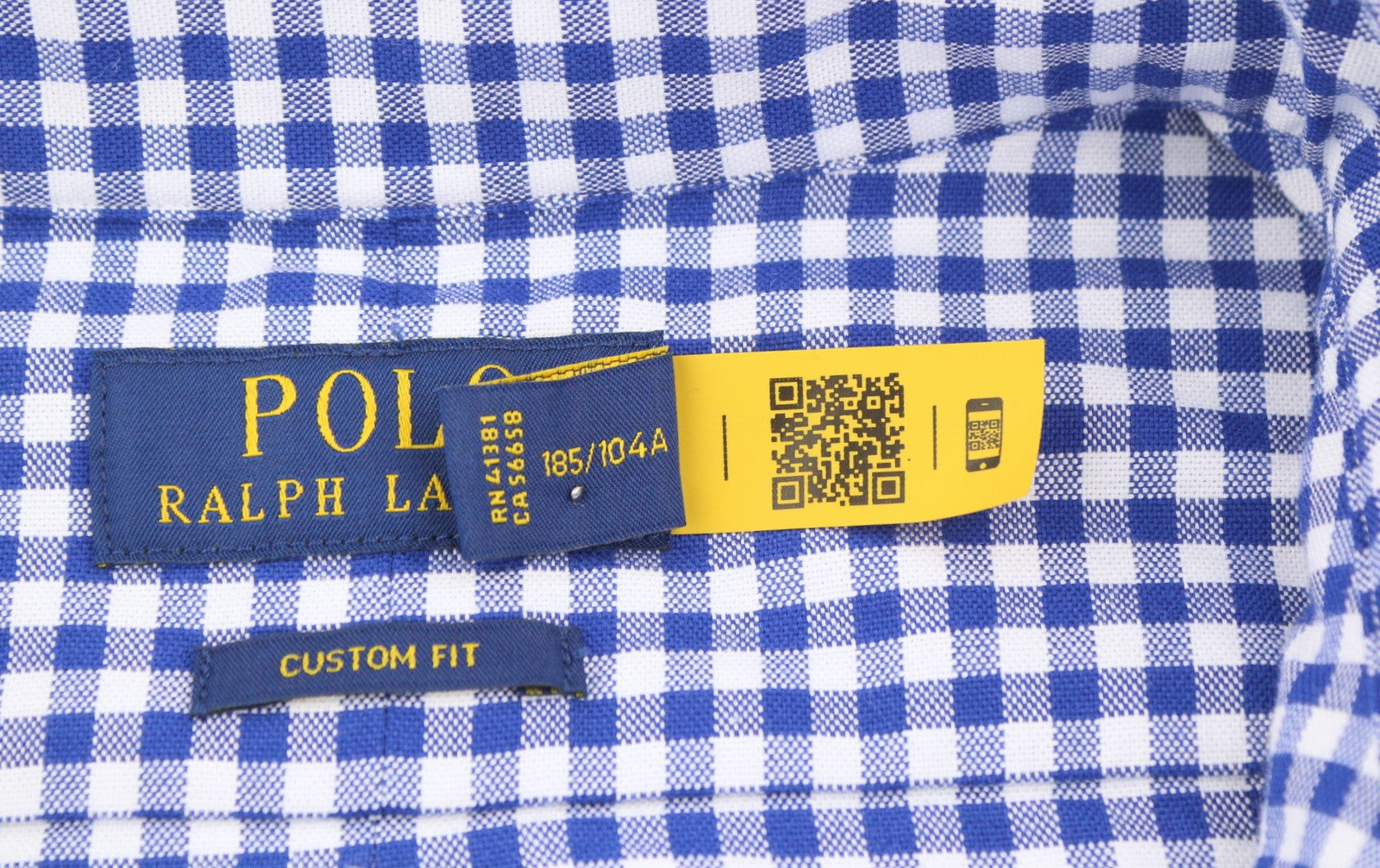 RALPH LAUREN Core Replen Men Shirt XL Blue Check Button-Down Neck Casual RRP159