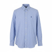 RALPH LAUREN Core Replen Men Shirt M Blue Check Button-Down Custom Fit RRP159