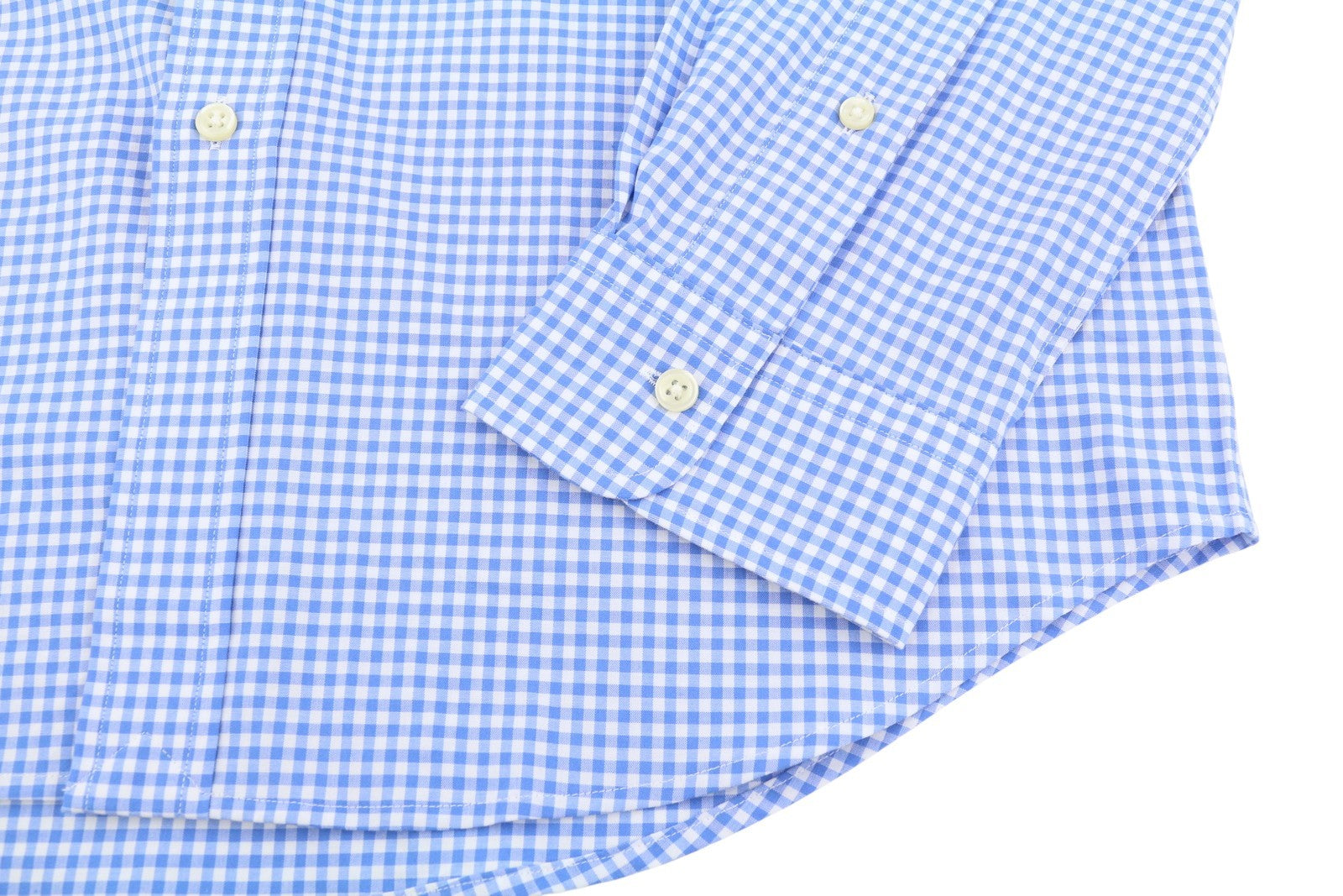 RALPH LAUREN Core Replen Men Shirt M Blue Check Button-Down Custom Fit RRP159