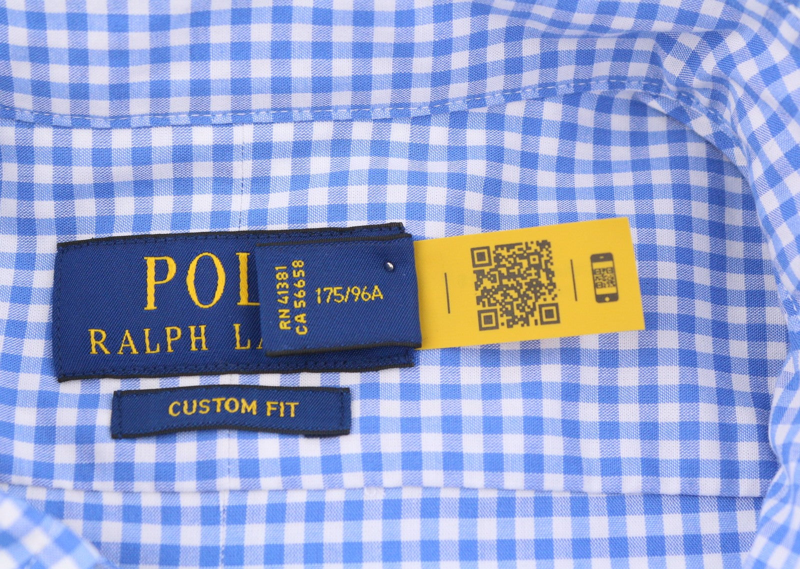 RALPH LAUREN Core Replen Men Shirt M Blue Check Button-Down Custom Fit RRP159