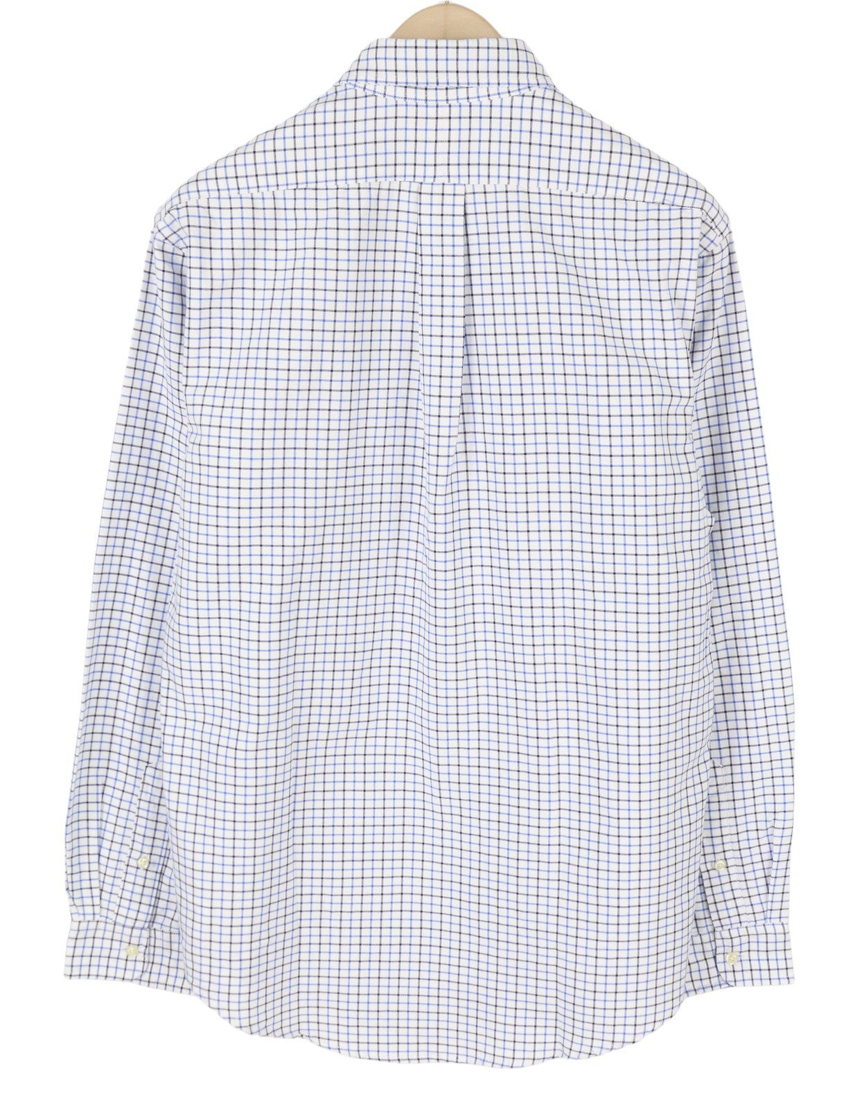 RALPH LAUREN Men Shirt L White Check Custom Fit Button-Down Neck Logo RRP169