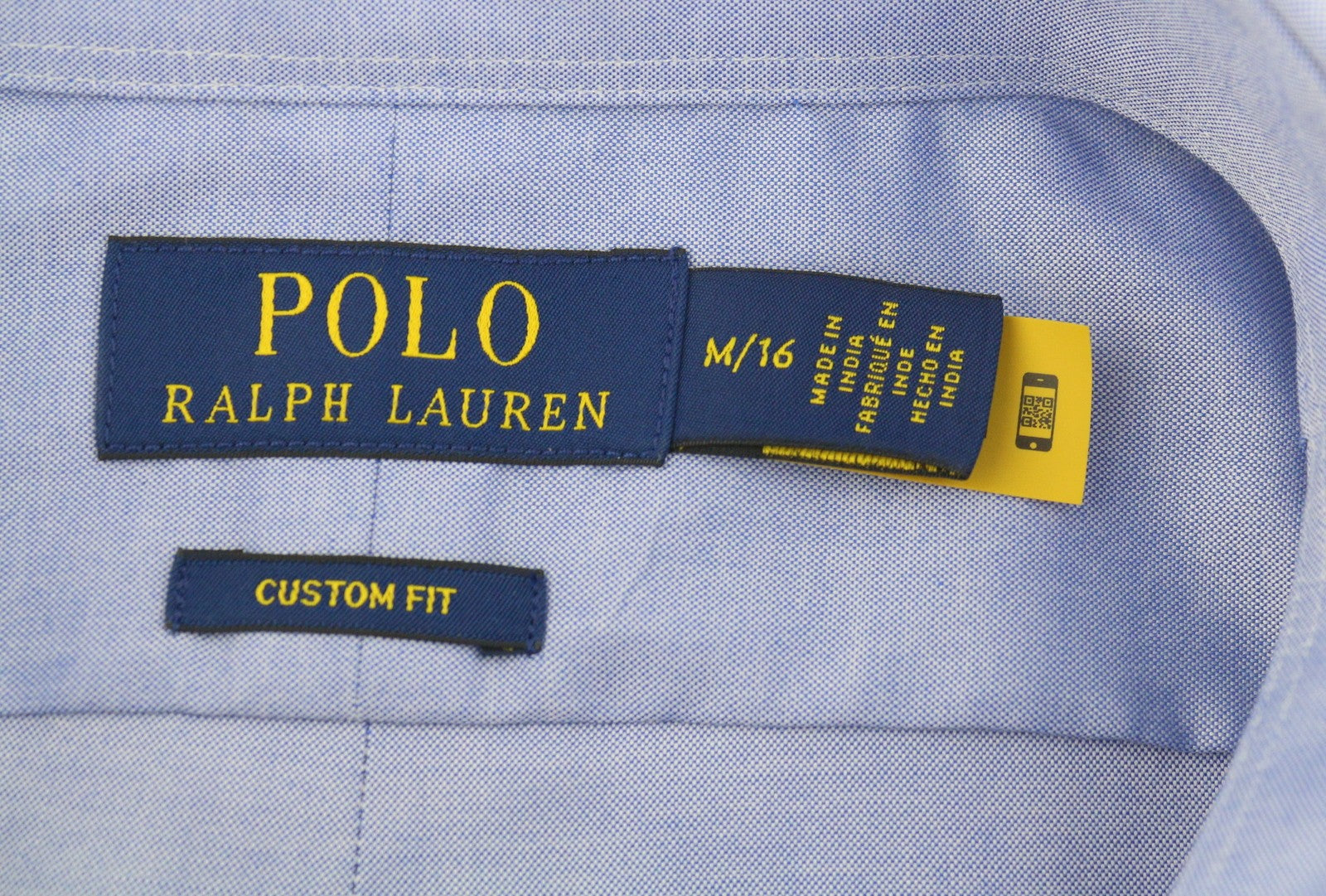 RALPH LAUREN Core Replen Men Formal Shirt M Blue Button Down Neck Custom RRP149