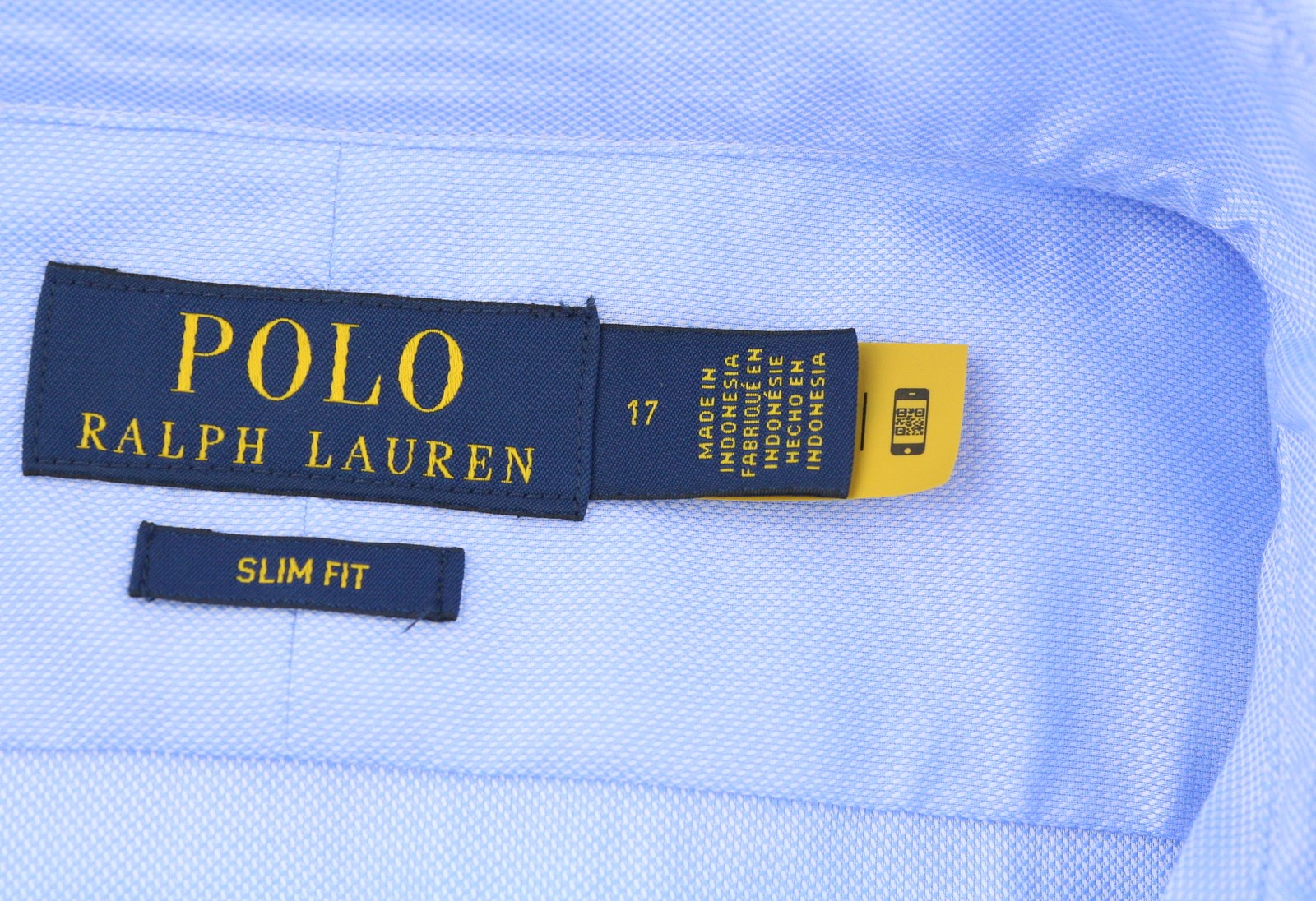 RALPH LAUREN Men Formal Shirt 17 Blue Cutaway Neck Button-Up Slim Fit RRP149