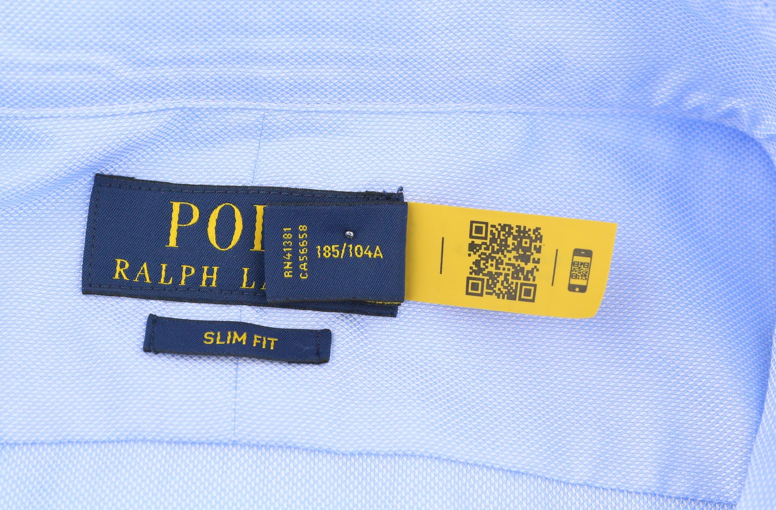 RALPH LAUREN Men Formal Shirt 17 Blue Cutaway Neck Button-Up Slim Fit RRP149