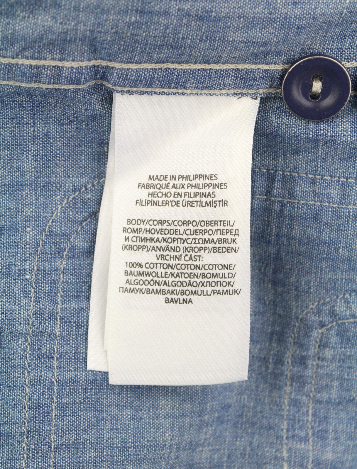 RALPH LAUREN Men Shirt S Blue Faded Patchwork Button-Up Spread Classic RRP199