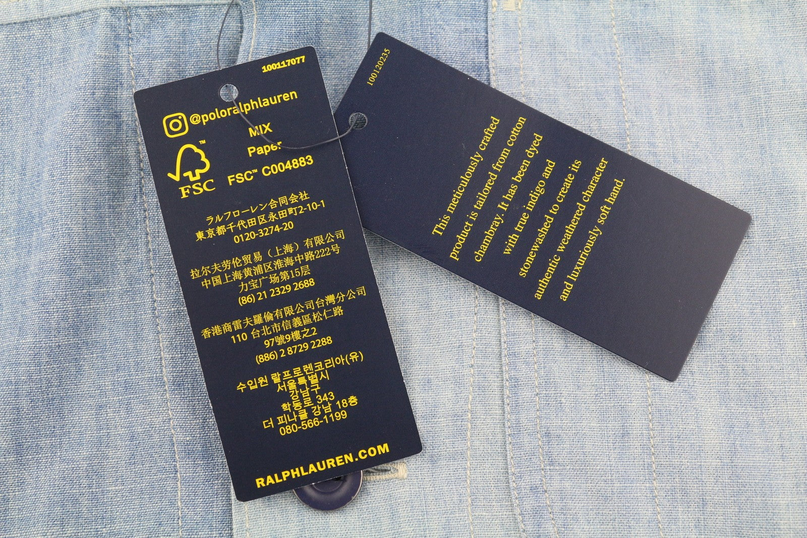 RALPH LAUREN Men Shirt S Blue Faded Patchwork Button-Up Spread Classic RRP199