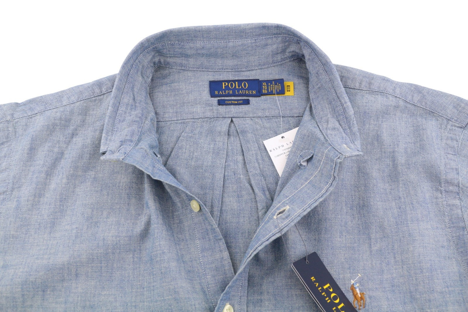 RALPH LAUREN Core Replen Men Shirt XL Blue Faded Button-Down Custom Fit RRP159