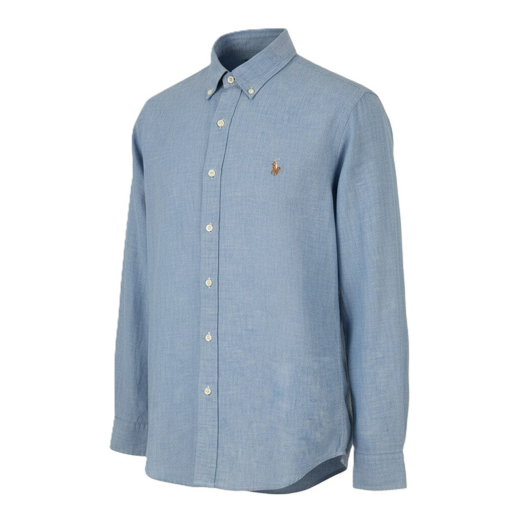 RALPH LAUREN Core Replen Men Shirt S Blue Faded Button-Down Custom Casual RRP159