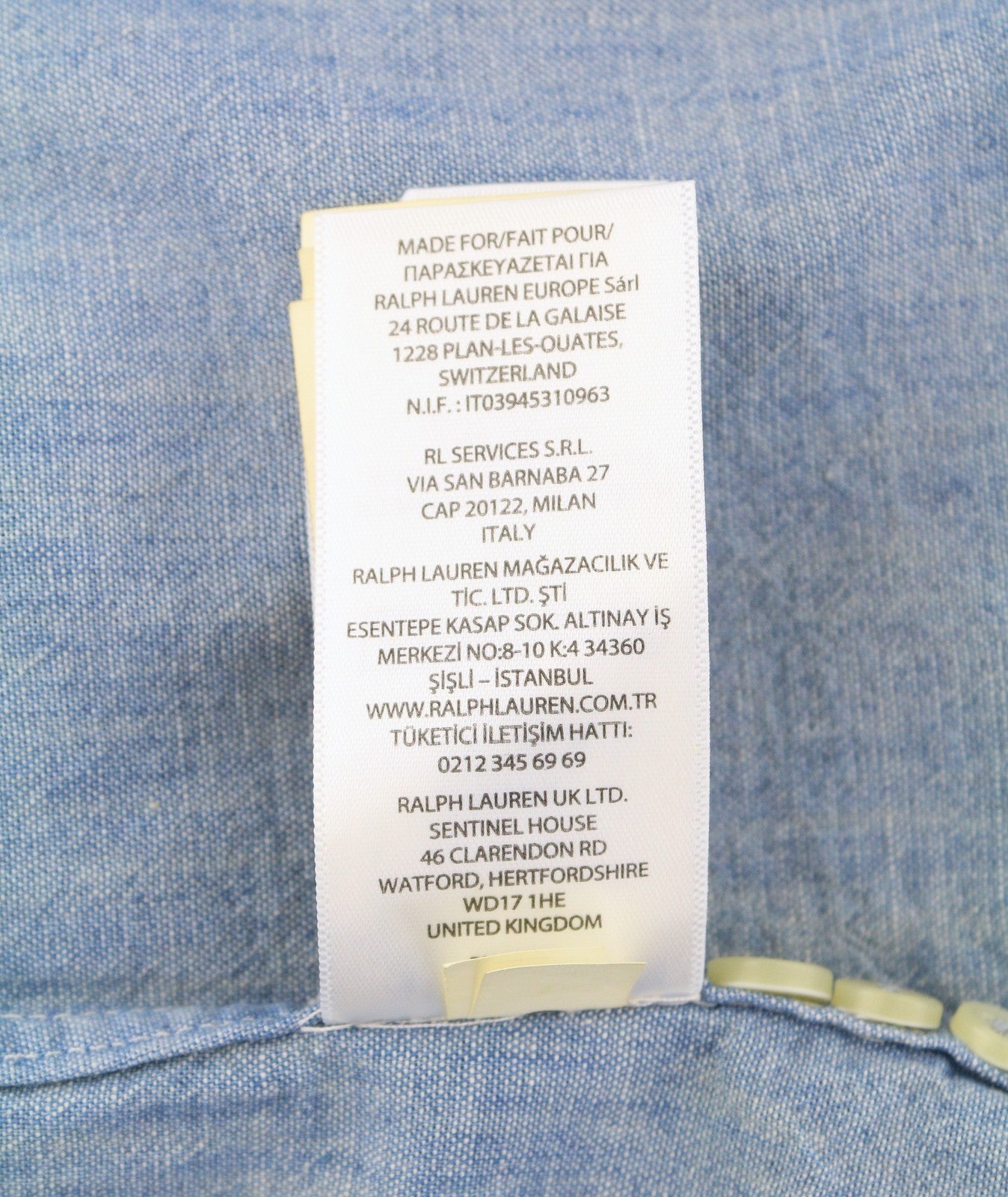 RALPH LAUREN Core Replen Men Shirt S Blue Faded Button-Down Custom Casual RRP159